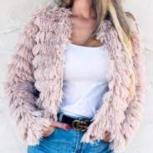 Amoli Faux Fur Fringe Jacket szS